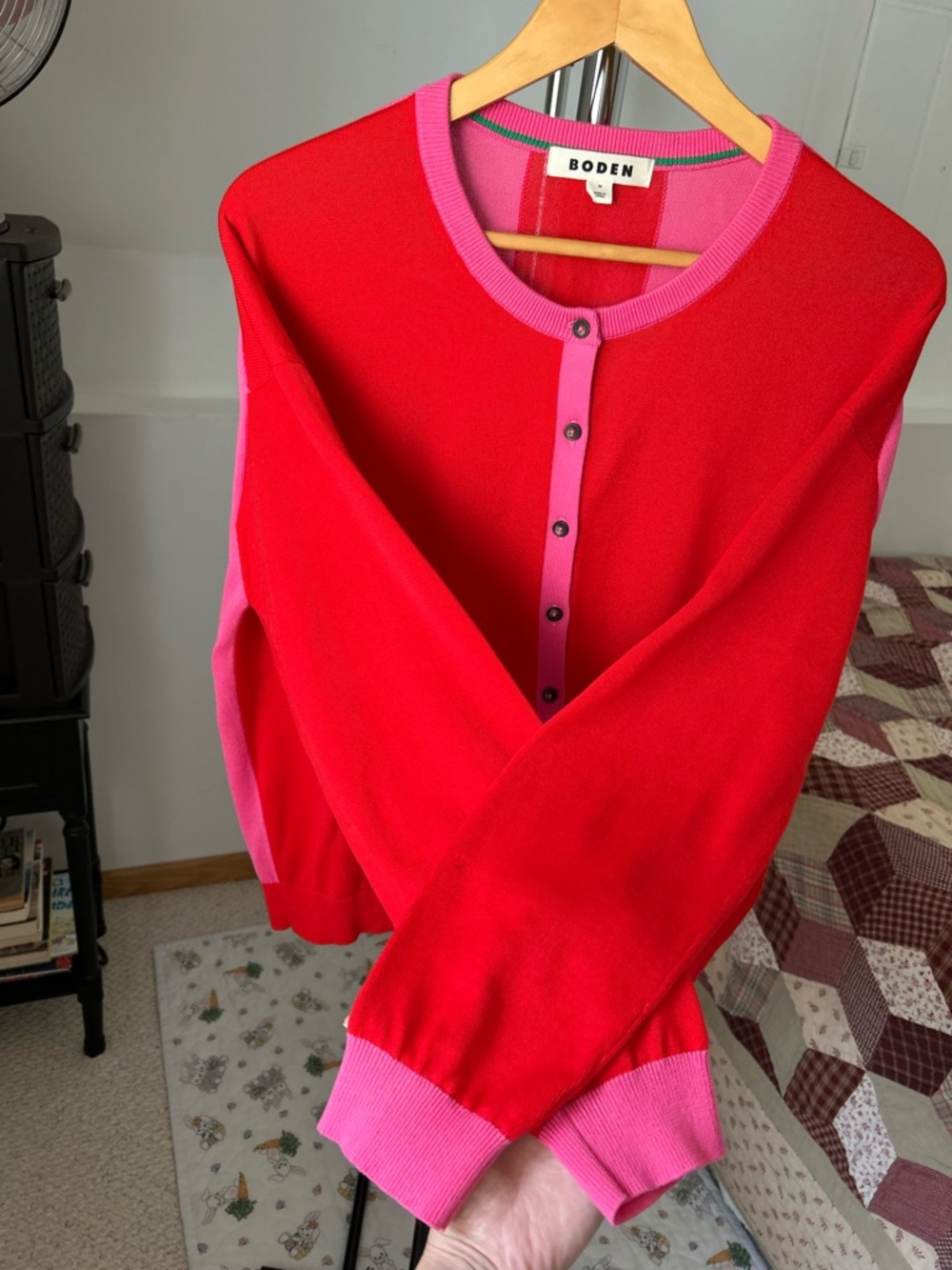 Boden Lara Relaxed Color Block Cotton Cardigan Sweater - Picture 4 of 9